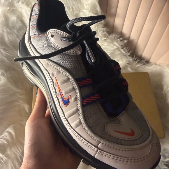 Nike Air Max Gray and blue Athletic Shoes with Salmon Accents! - Picture 1 of 2
